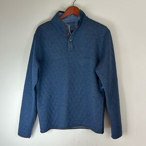 Navy & light blue reversible pullover quilted sweatshirt long sleeve  NWT